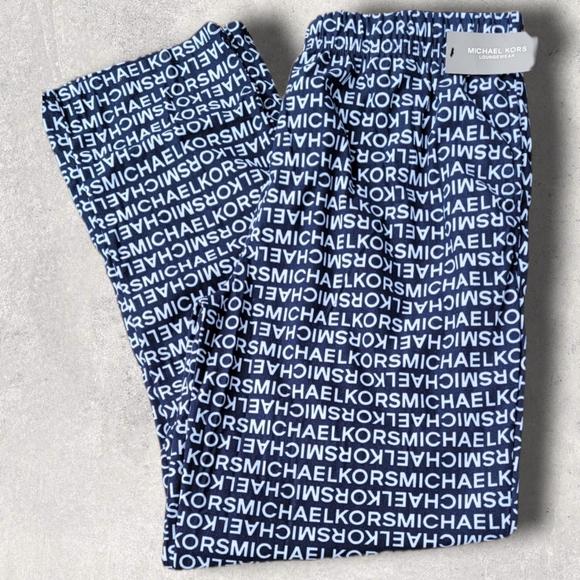 Michael Kors Other - NWT Michael Kors Loungewear Pants Size M Navy Blue Unisex Logo
